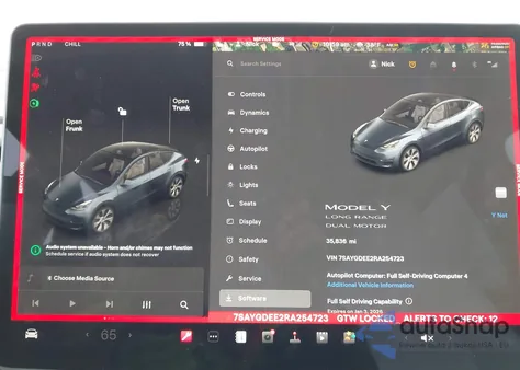 2024 Tesla Model Y Long Range Dual Motor All-Wheel Drive z USA, uszkodzony, nr VIN 7SAYGDEE2RA254723